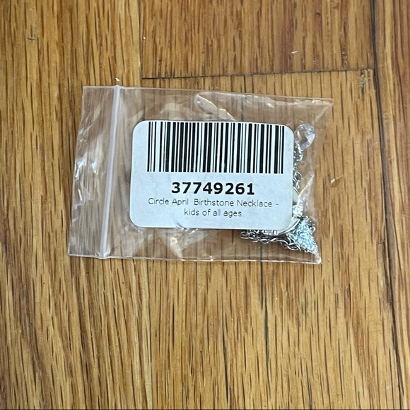 Silver Tone April Faux Diamond White Enamel Pendant Sparkly Girls Necklace NWOT - Picture 16 of 16